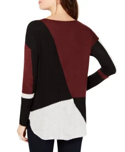 Women's Colorblocked Shirttail Sweater