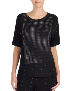 Women's Contrast-Dots Pajama Top