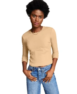 Women's Corset Long Sleeve Knit Top