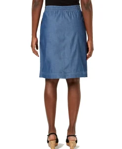 Women's Cotton Chambray Pull-On Skirt