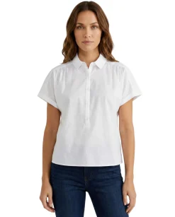 Women's Cotton Collared Top