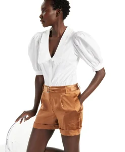 Women's Cotton Oversized-Collar Blouse