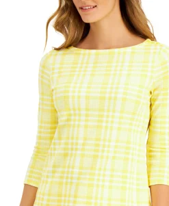 Women's Cotton Plaid-Print Top