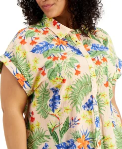 Women's Cotton Printed Camp Shirt