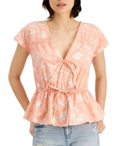 Women's Cotton Printed V-Neck Top
