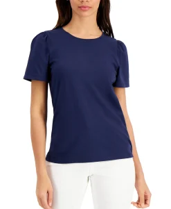 Women's Cotton Puff-Sleeve Top