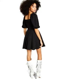 Women's Cotton Smocked Mini Dress