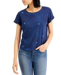 Women's Cotton Star-Print T-Shirt