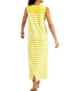 Women's Cotton Striped Sleeveless Dress
