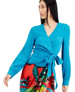 Women's Cotton Surplice Top