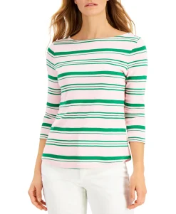 Women's Cotton Variegated Striped Top