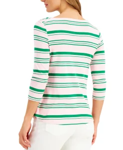 Women's Cotton Variegated Striped Top