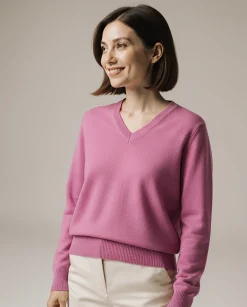 Women's Cotton V-Neck Sweater