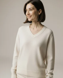 Women's Cotton V-Neck Sweater