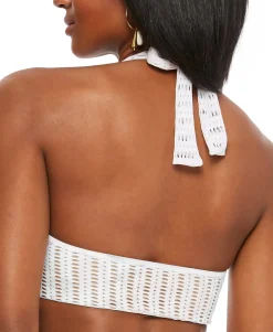 Women's Crochet Long-Line Bikini Top