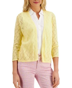 Women's Crocheted Open-Front Cardigan