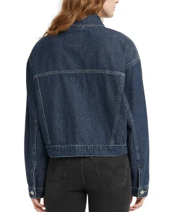 Women's Cropped Denim Trucker Jacket