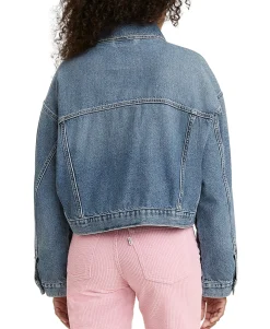 Women's Cropped Denim Trucker Jacket