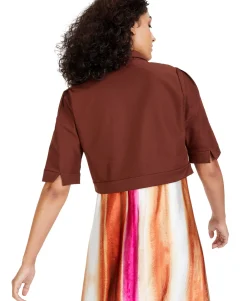 Women's Cropped Elbow-Sleeve Jacket