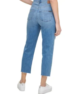 Women's Cropped High-Rise Straight-Leg Jeans