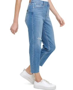 Women's Cropped High-Rise Straight-Leg Jeans