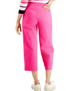 Women's Cropped Wide-Leg Twill Pant