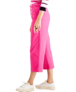 Women's Cropped Wide-Leg Twill Pant