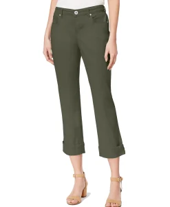 Women's Curvy Cuffed Capri Jeans