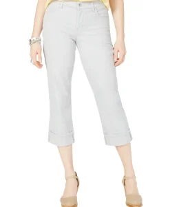 Women's Curvy Cuffed Capri Jeans