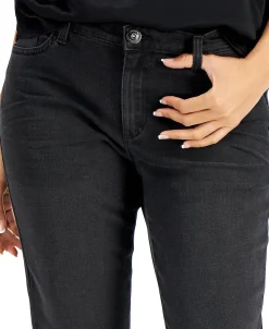 Women's Curvy Mid Rise Straight-Leg Jeans