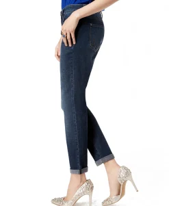Women's Curvy Mid Rise Straight-Leg Jeans