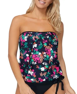 Women's Dahlia Floral Coral Gables Printed Tankini Top