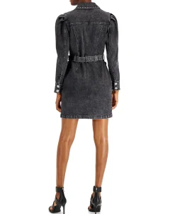 Women's Denim Belted Dress