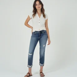 Women's Distressed Boyfriend Jeans