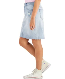 Women's Distressed Denim Skirt