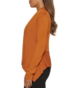 Women's Draped Open-Front Cardigan