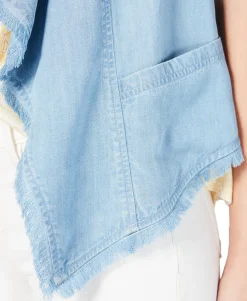 Women's Draped-Front Frayed-Hem Vest