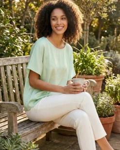 Women's Draped-Sleeve Top