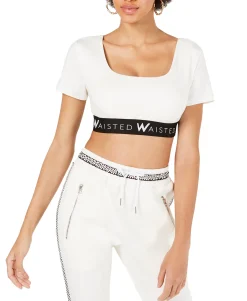 Women's Elastic-Band Logo Crop Top