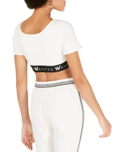 Women's Elastic-Band Logo Crop Top