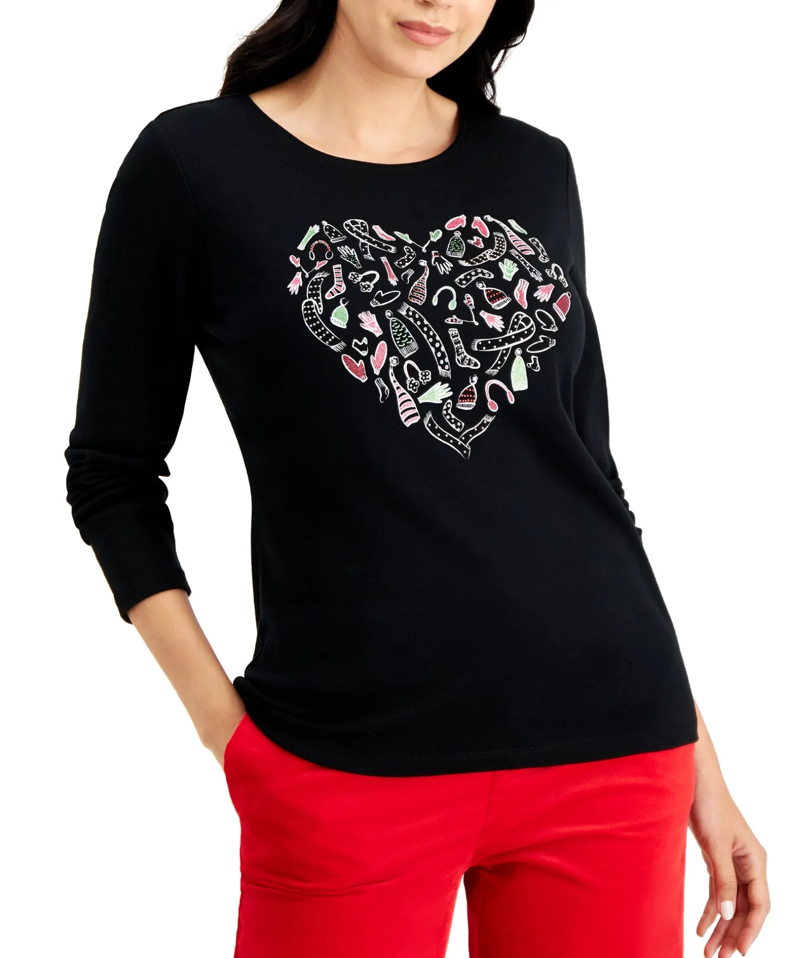 Women's Embellished Heart Top