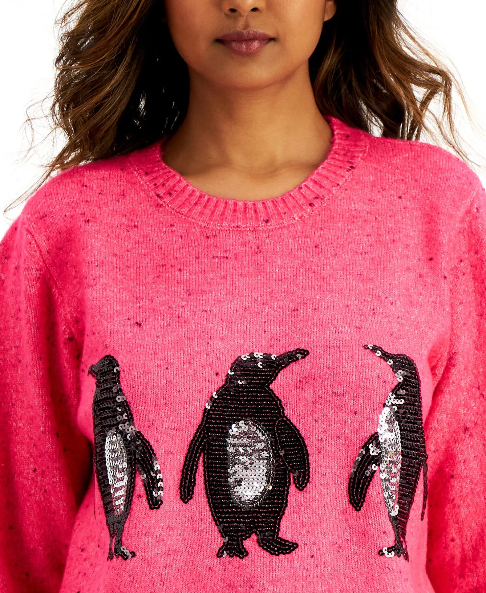 Women's Embellished Penguin Sweater