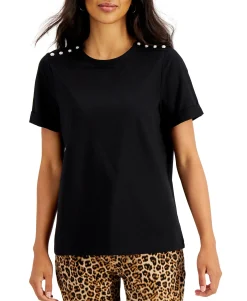 Women's Embellished-Shoulder Top