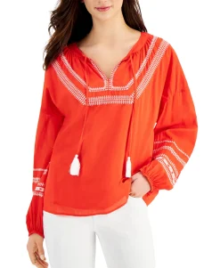 Women's Embroidered Peasant Top