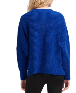 Women's Faux-Leather Cable-Knit Sweater