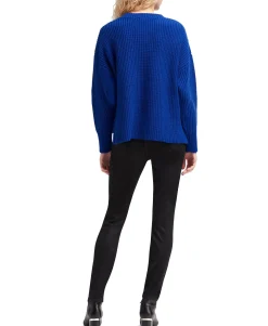 Women's Faux-Leather Cable-Knit Sweater
