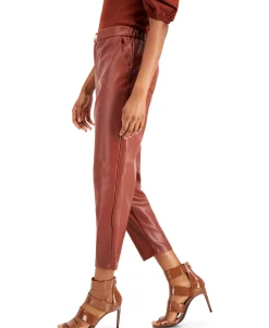 Women's Faux-Leather Cropped Pants
