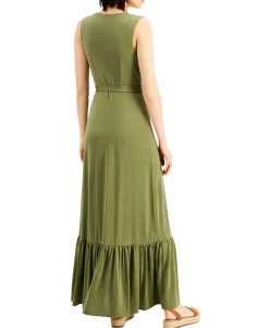 Women's Faux-Wrap Maxi Dress