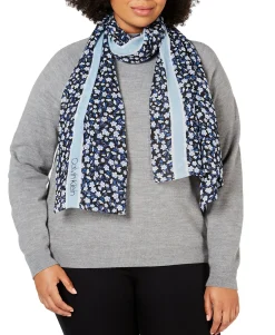 Women's Floral Stripe Chiffon Scarf