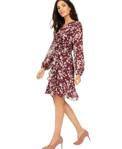 Women's Floral-Print Ruffle Dress